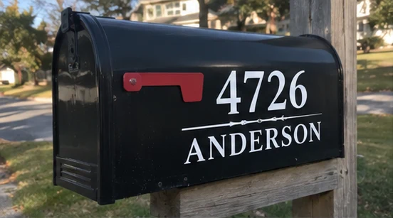 Mailbox lettering: Anderson